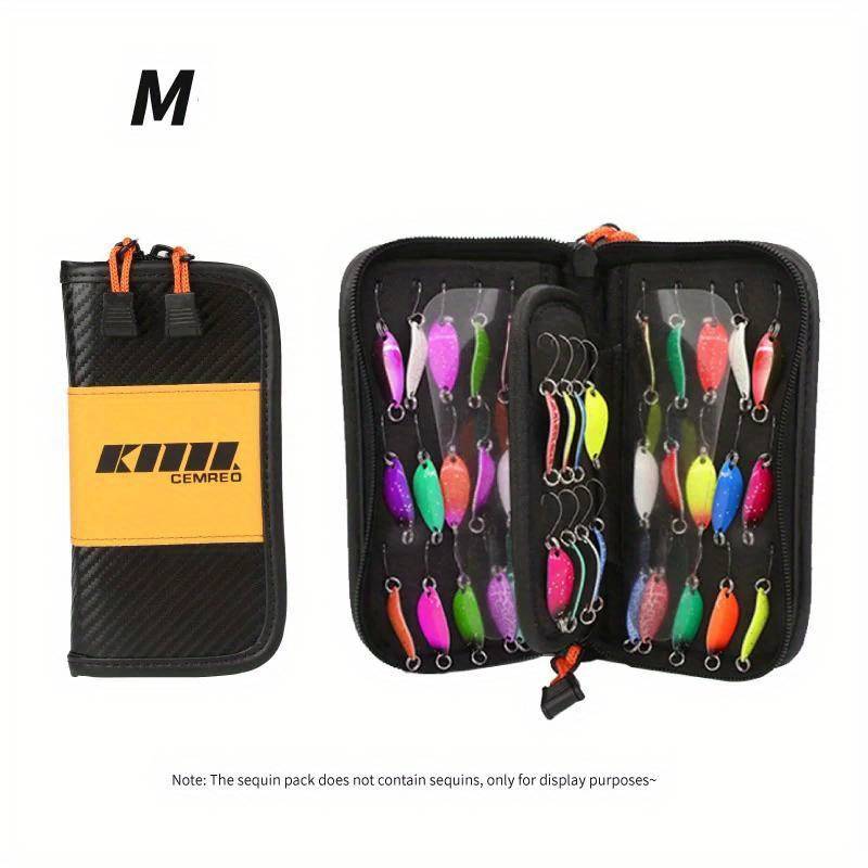 TEMU Spacious Fishing Lure Storage Wallet, Sturdy Jig Spinner Sequins Bait Hard Case For Fishing Tackle Additions