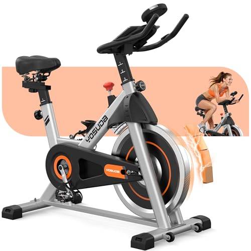 【Uppdaterad 2026 】YOSUDA motionscykel, tyst hemmaträningscykel med justerbart magnetiskt motstånd, LED-skärm, surfplattehållare, spinncykel inomhus för kardioträning hemma