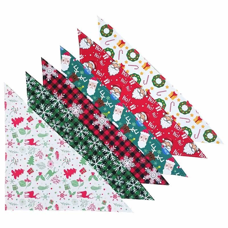 Dog Bandana Collar - Festive Pet Scarf for Small Dogs and Cats - Christmas / 5 Pcs (5 Pcs)
