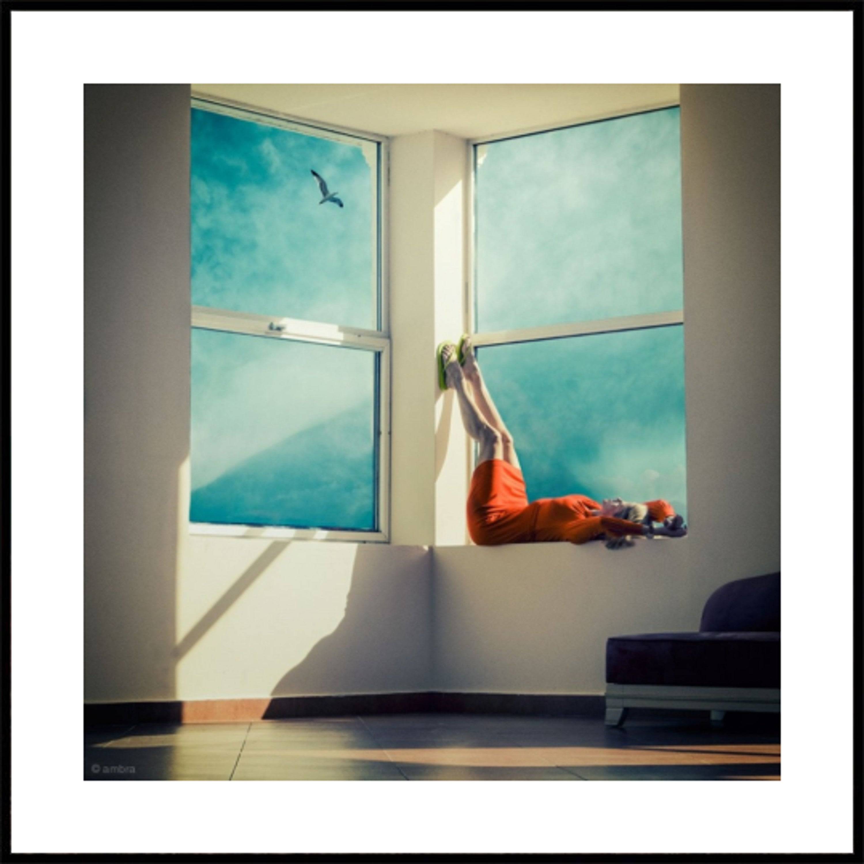 Legs Up Window View (100x100) - Plakater > Osorterade verk, BD
