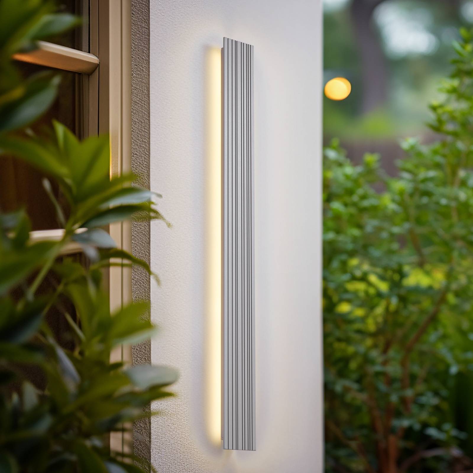 LED utomhus vägglampa Melira Lucande, Aluminium / grå / zink, Aluminium / grå / zink, Modern, LED-vägglampa utomhus