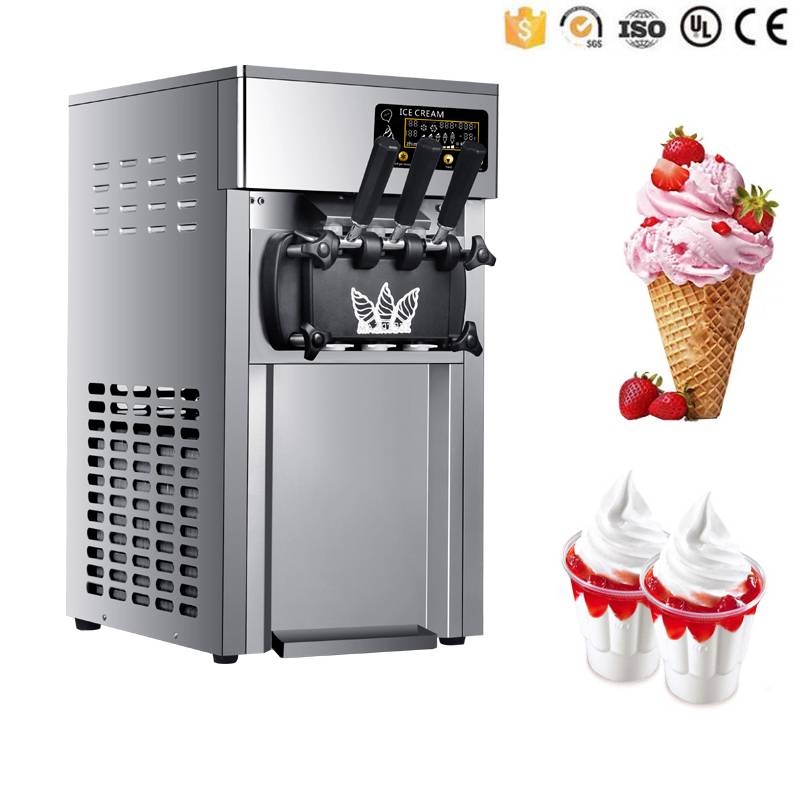 Stainless Steel Soft Ice Cream Making Machine 2+1 Mixed Flavor Ice Cream Making Machine Gelato Sorbet Freezing Equipment