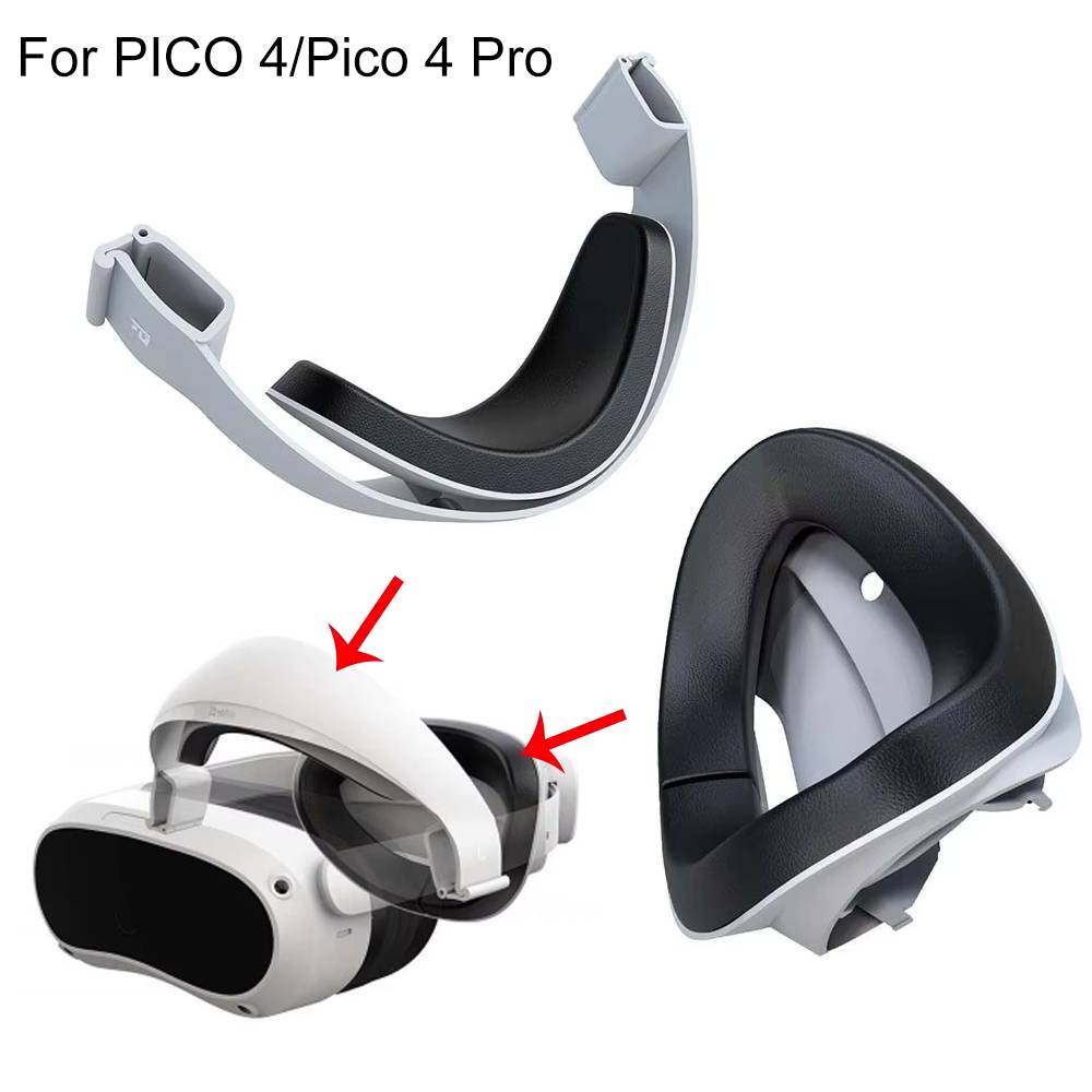 New 2-in-1 Head Strap for PICO 4 PU Leather Headrest Cushion Forehead Support for PICO 4 Pro VR Glasses Accessories