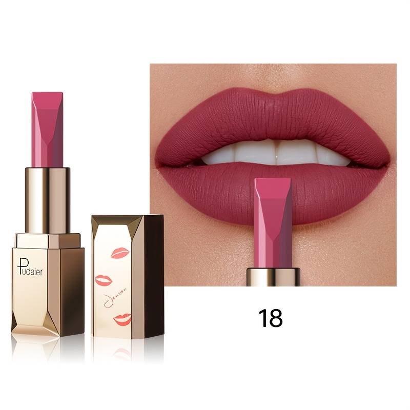 TEMU This Matte Silky Velvet Lipstick Is Long-lasting, Waterproof, And Sweat-resistant, Making It Ideal For Everyday Use. It Serves As A Perfect Gift For Female On Valentine's Day.