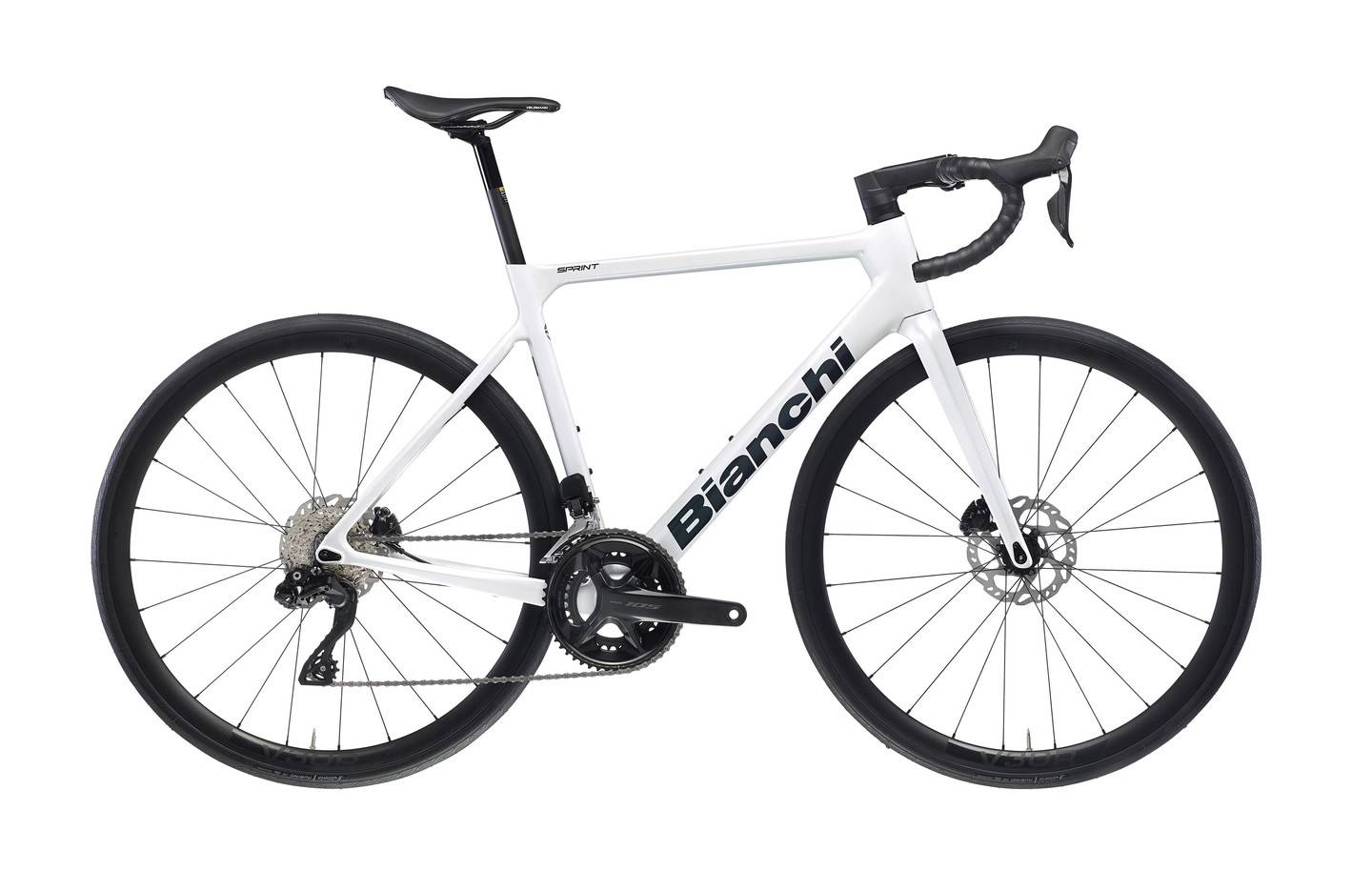 Bianchi Sprint Disc Racercykel White/Copper Full Glossy, Str. 57 - Vit (57)