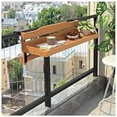 Fällbart balkongbord för räcken – justerbart hängande skrivbord för uteplatser och trädgårdar, kompatibla med olika räcketyper (90 x 30 cm) – platsbesparande utomhusmöbler