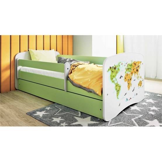 Kocot Kids Barnsäng - Babydreams Grön Med Låda Och Madrass - Karta 160x80 Cm
