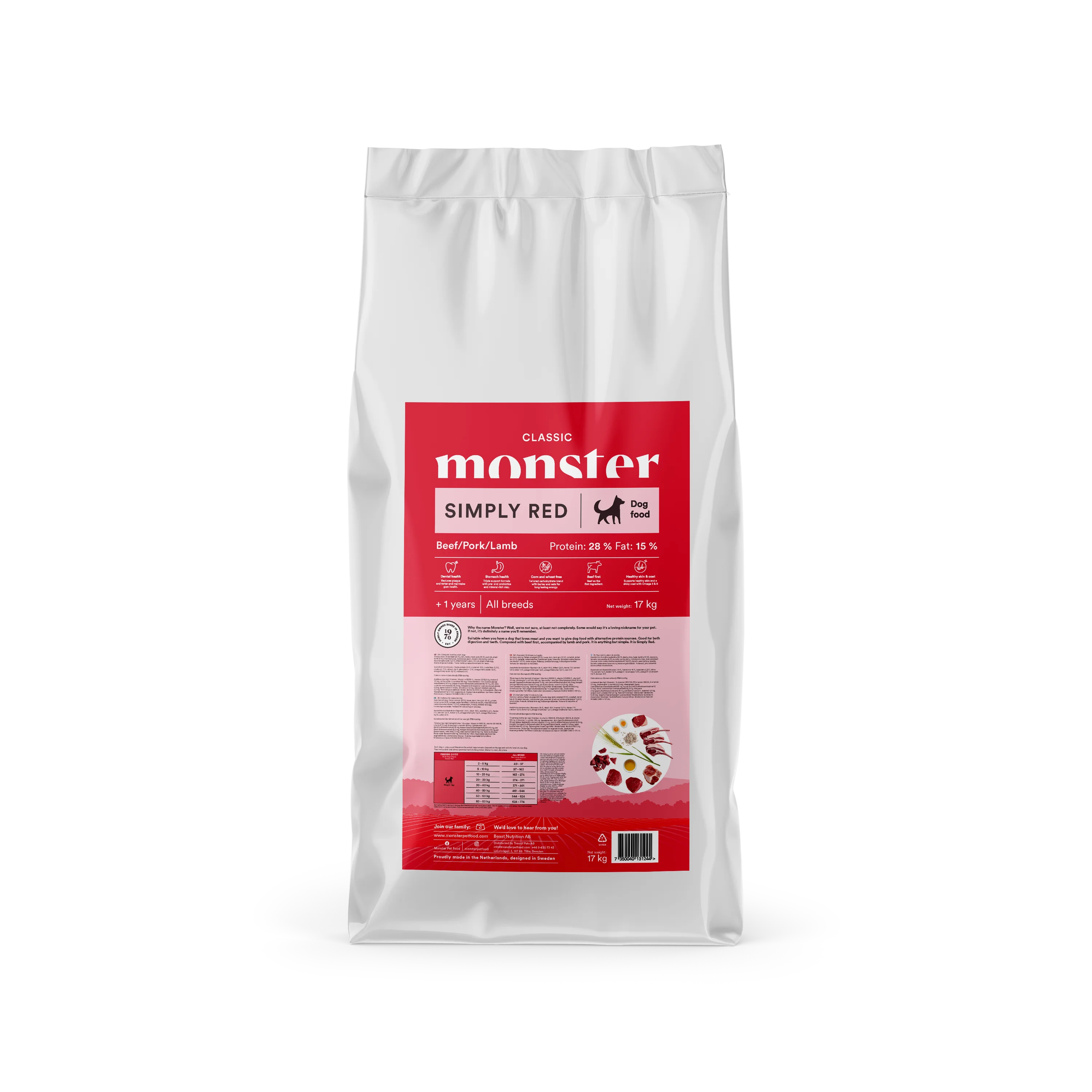 Monster Dog Classic Simply Red - 17kg