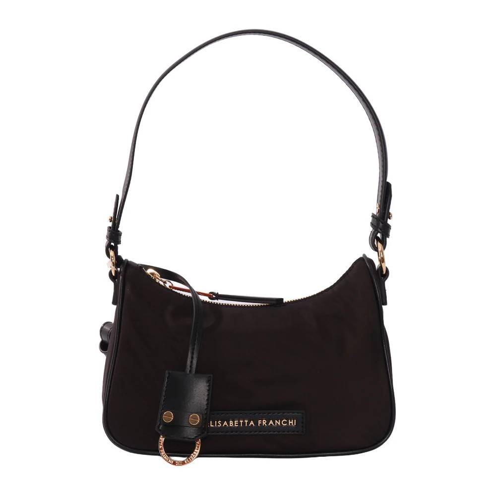 Elisabetta Franchi Skuldertaske med ringdetalje - Tasker - Dame - Sort - ONE SIZE - Uld