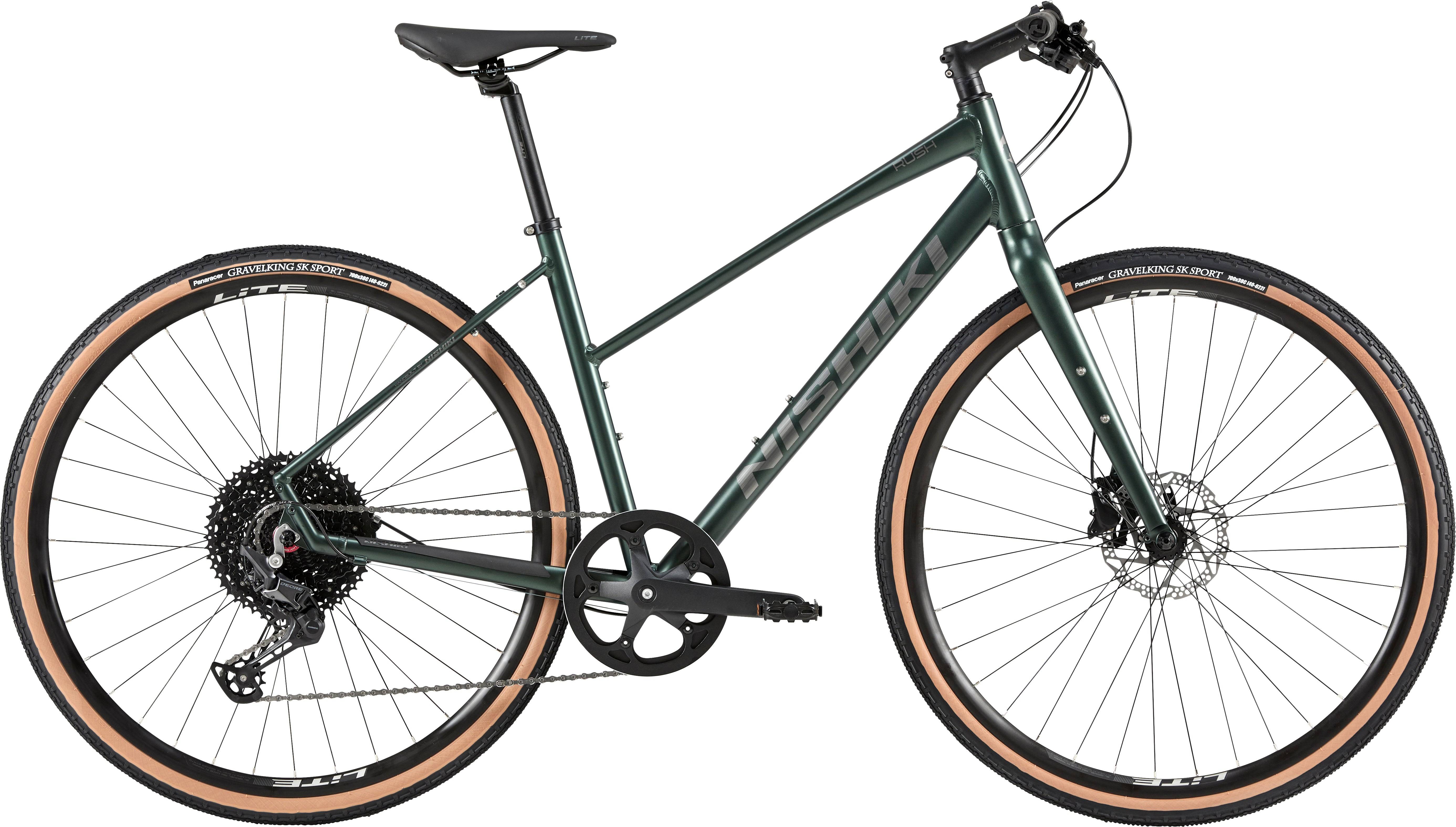Nishiki Rush Hybrid Damecykel - 17in / Blank mørkegrøn