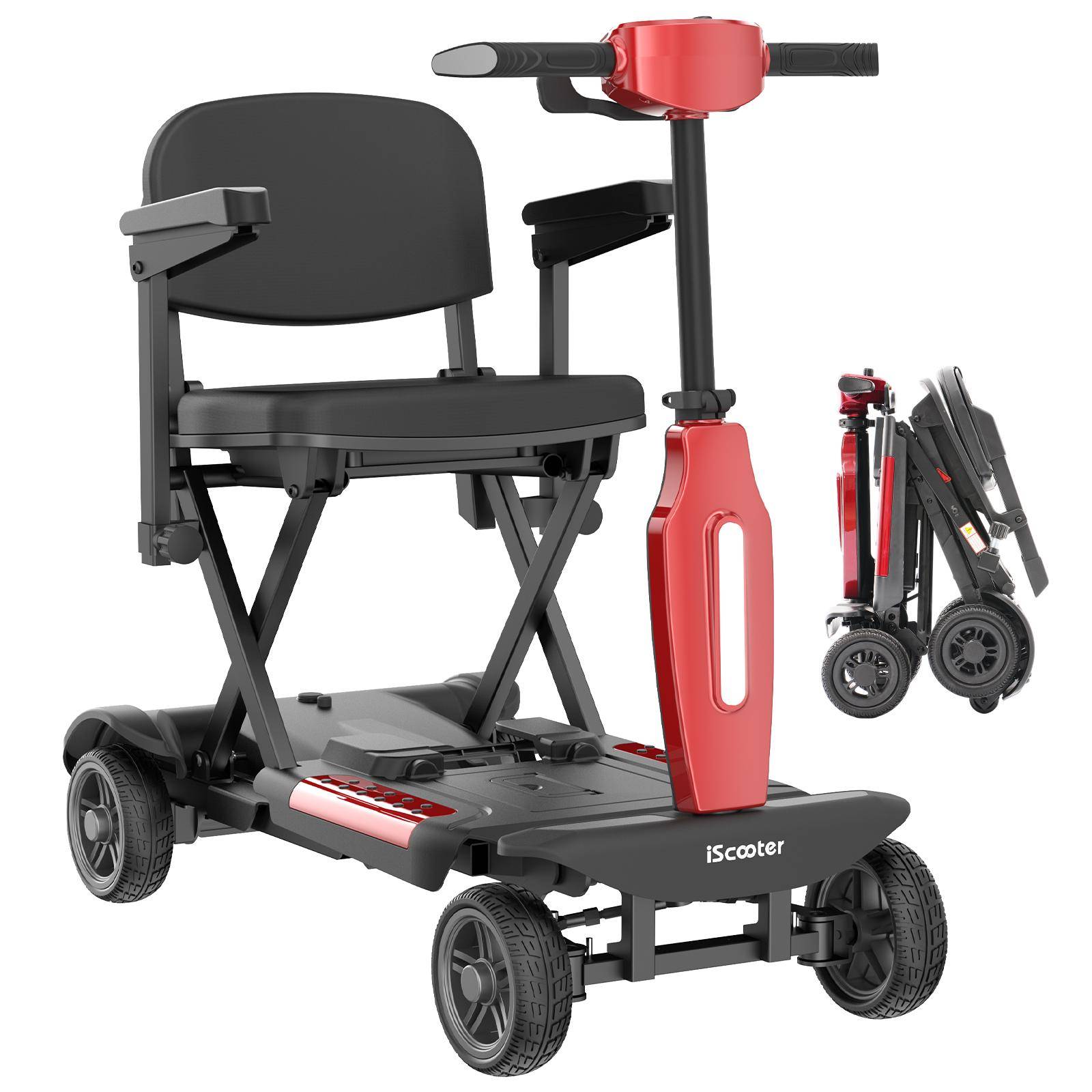 iScooter X11 Hopfällbar Fyrahjuling Lämplig för Äldre/Personer med Funktionsnedsättning 7KM/H 250W Motor 24V 15.6AH Batteri Räckvidd 30KM Elsparkcykel