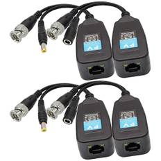 K RJ45 til BNC Video Balun Sender Modtager HD-CVI/TVI/AHD/CVBS med Strømstik til 1080P 3MP 4MP 5MP 8MP CCTV System Overvågningskamera DVR