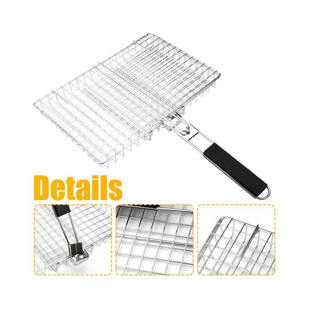 1 Piece Stainless Steel Foldable Grill Basket, Outdoor Cooking Tools and Accessories, Barbecue Grill Basket