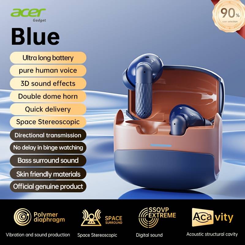 Acer Ohr548 Headphones | Wireless Active Noise Cancelling Earbuds | | | Low Latency Calls | For Study/business/sports/gym/travel | Suitable For Mobile Phones/tablets/laptops | Recommended