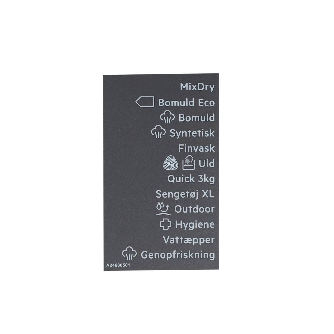 Electrolux skylt program-, lim 140246805018