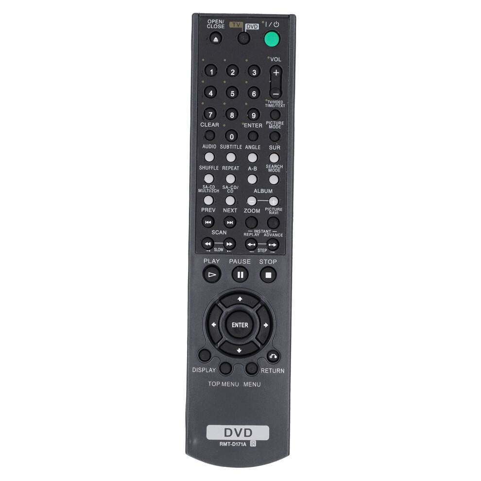 Reservefjernbetjening til Sony DVD-afspiller Helt ny fjernbetjening Betjeningsafstand mere end 8 meter Ingen programmering nødvendig ABS-materiale