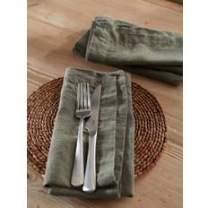 Secret Linen Store Secret Linen Store Olive Green 100% Linen Napkins