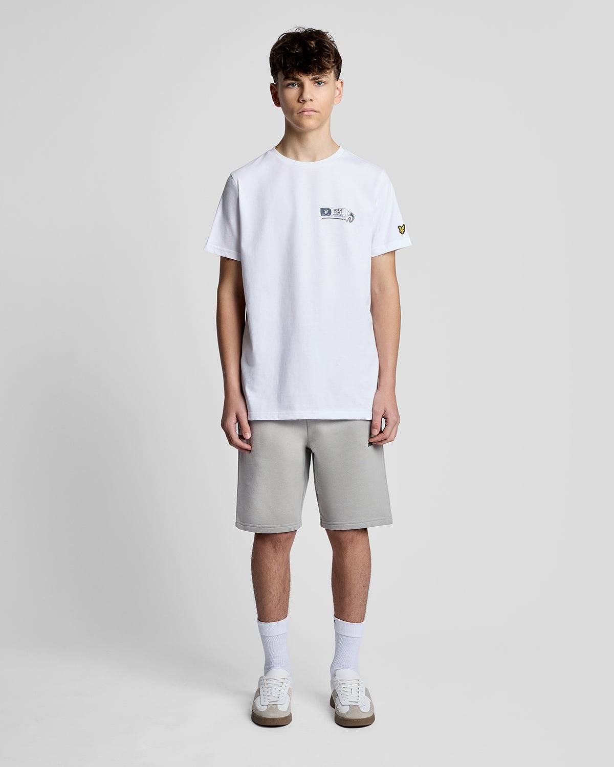 Lyle & Scott Kids' Cotton Sweat Shorts in Grey - Cold Grey