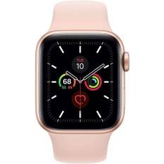 Apple Watch Series 5 (2019) | 44 mm | Rustfrit stål | GPS + Cellular | guld | Sportsrem pink