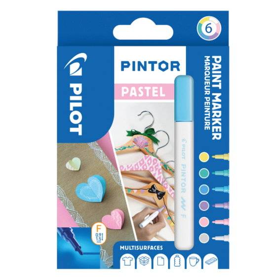 Pilot Pintor F Pastel 6-pack - Färgmix