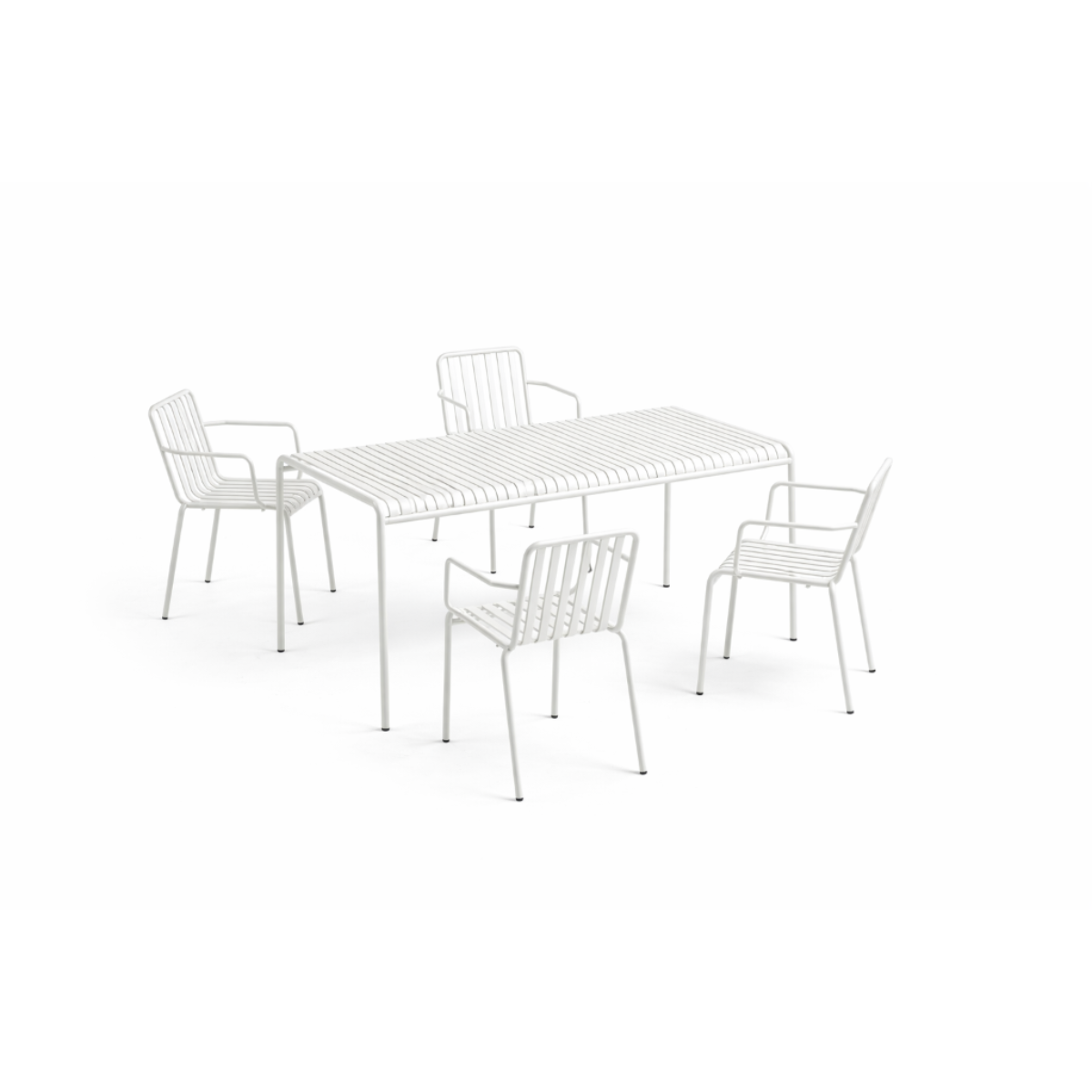 HAY Palissade Sæt Table L170 x 4 Armchair - Creme White