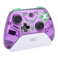 Interactive Screen Gaming Controller, Hall Effect Game Controller för PC, Switch, IOS, Android, Gamepad Joystick, Motion Sensing, RGB Light, Bluetooth & 2.4G Connection (PURPLE)