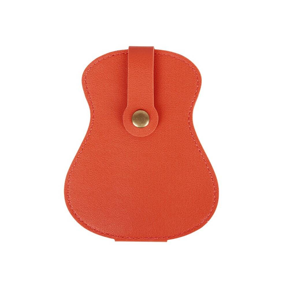 Guitar Pick Case PU Pick Box Multi-Slot Guitar Pick Holder,Guitar Pick Case for Storing Orange