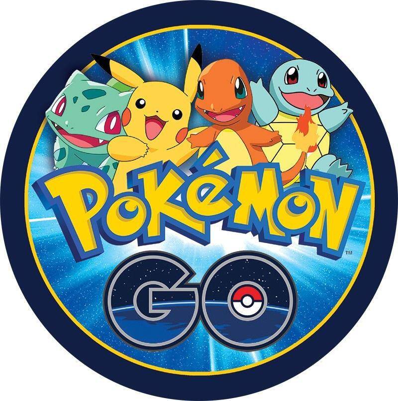 Pokémon GO rundt kageprint & sukkerprint – eventyr motiv - 25 cm - 1 stk.