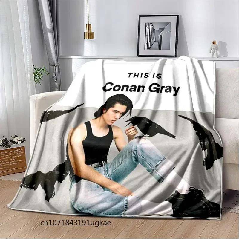 Conan Gray Affisch Tunt Filtfilt,POP-sångare Affischer Tryckt Mjuk Varm Flanell Soffa Säng Sovrum Filtar Hem Resa,Decke,frazad