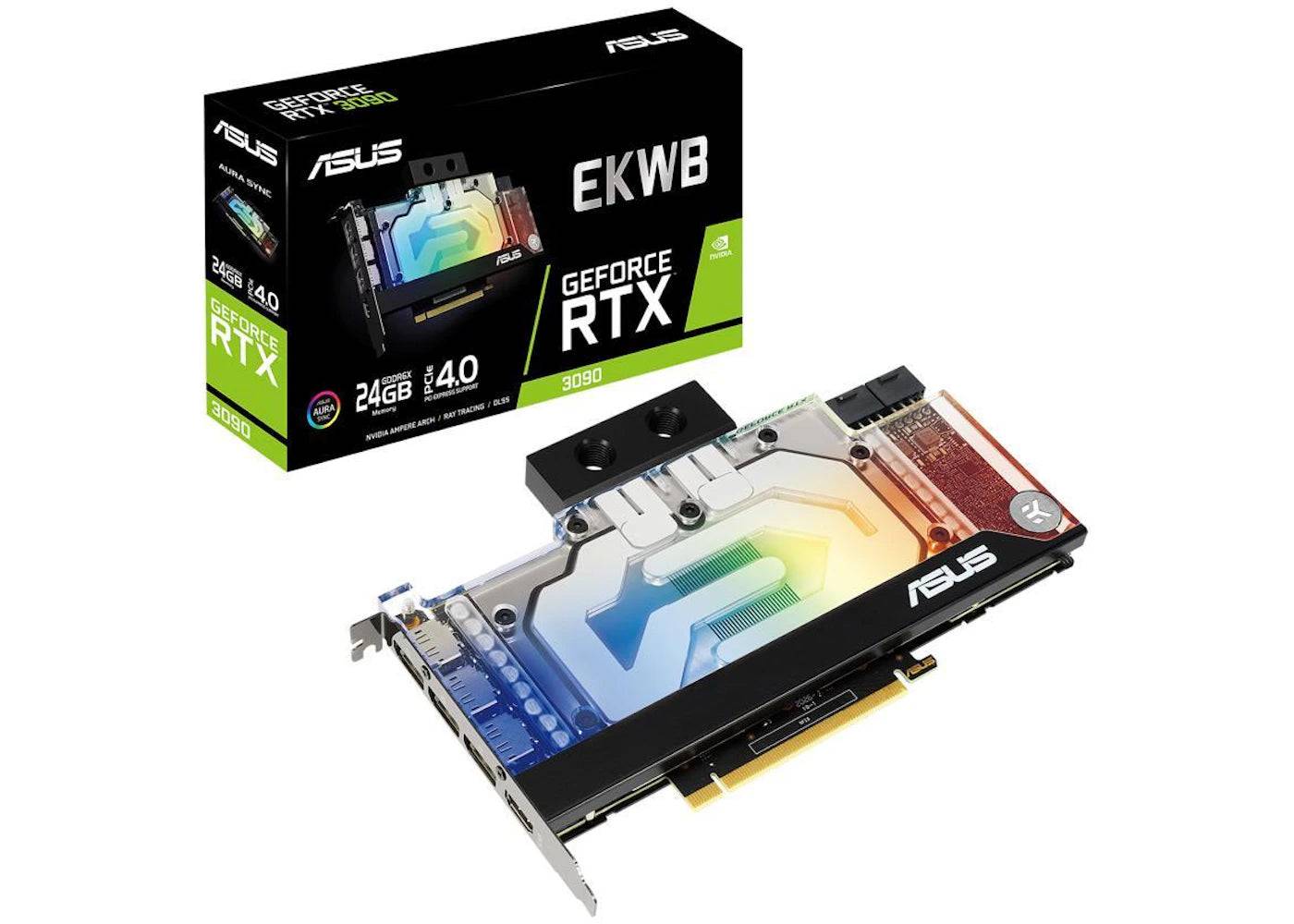 NVIDIA ASUS EKWB GeForce RTX 3090 24GB Graphics Card (RTX3090-24G-EK) - One Size (One Size)