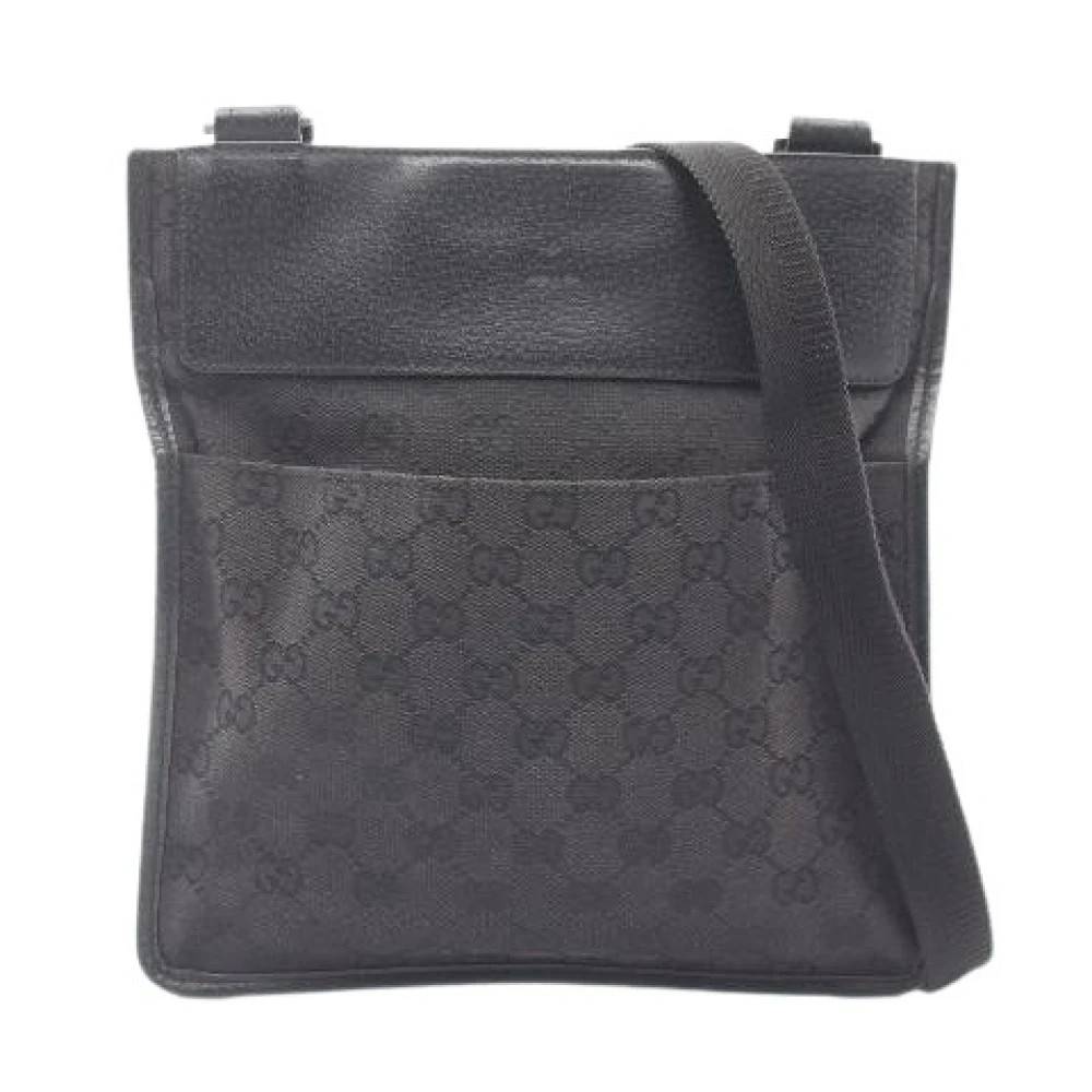 Gucci Vintage Pre-owned GG Canvas Læder Skuldertaske - Vintage - Dame - Sort - ONE SIZE - Uld