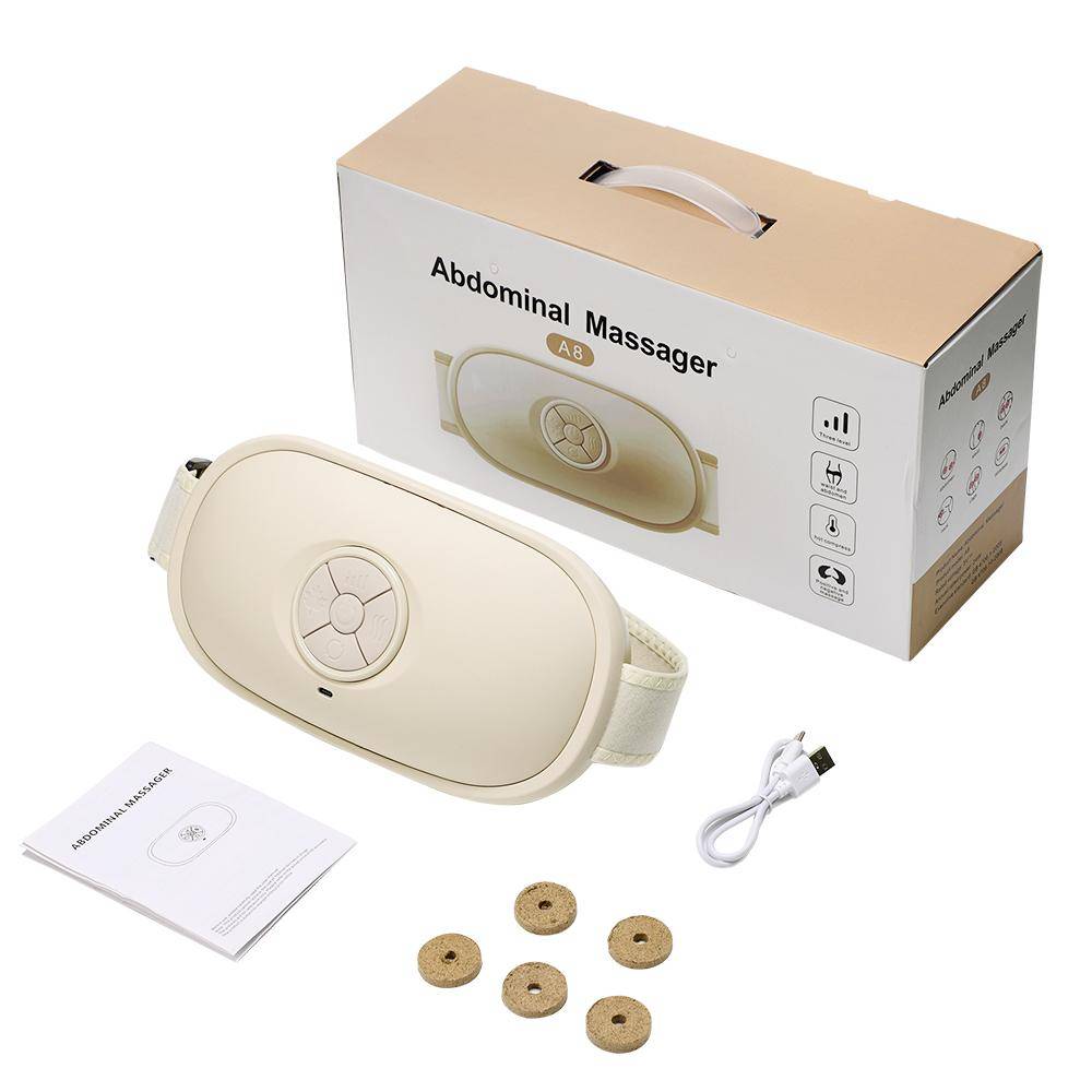 Body Slimming Massager Electric Abdominal Massage Belt Fat Burning Bian Stone Kneading Anti-Cellulite Belly Kneading Remover