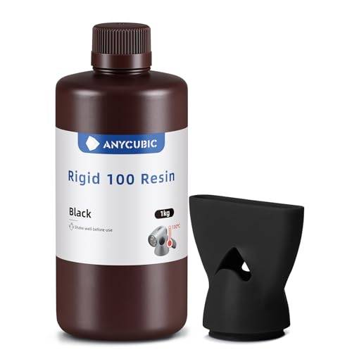 ANYCUBIC Rigid 100 Resin, 3D Printer Resin, Ultrahög Temperaturbeständighet, Hög Seghet, Bred Kompatibilitet för LCD 3D-Skrivare, Svart 1KG