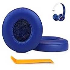 SINOWO Earpads ersättning för Beats Solo 2 & Solo 3 trådlösa on-ear-hörlurar, Solo2 Solo3 öronkuddar kuddar med bullerisolering minnesskum, mjukt proteinläder (pop indigo)