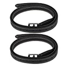 Horse Stirrup Belt, A Pair of Britain Saddle Horse Stirrup Belt Soft Leather Microfiber rostfritt stål spänne(brown)