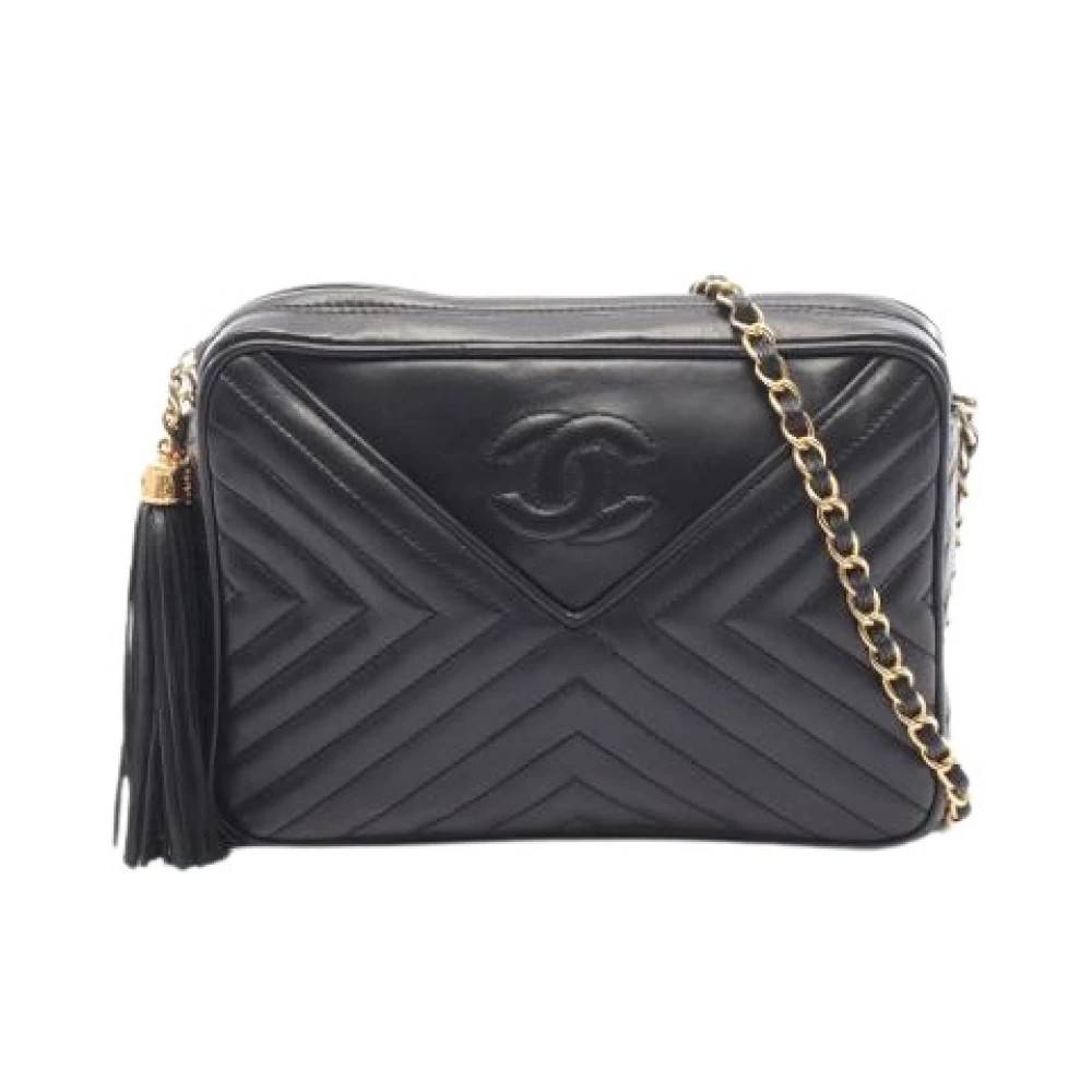 Chanel Vintage Pre-owned Vintage Crossbody Taske - Vintage - Dame - Sort - ONE SIZE - Uld