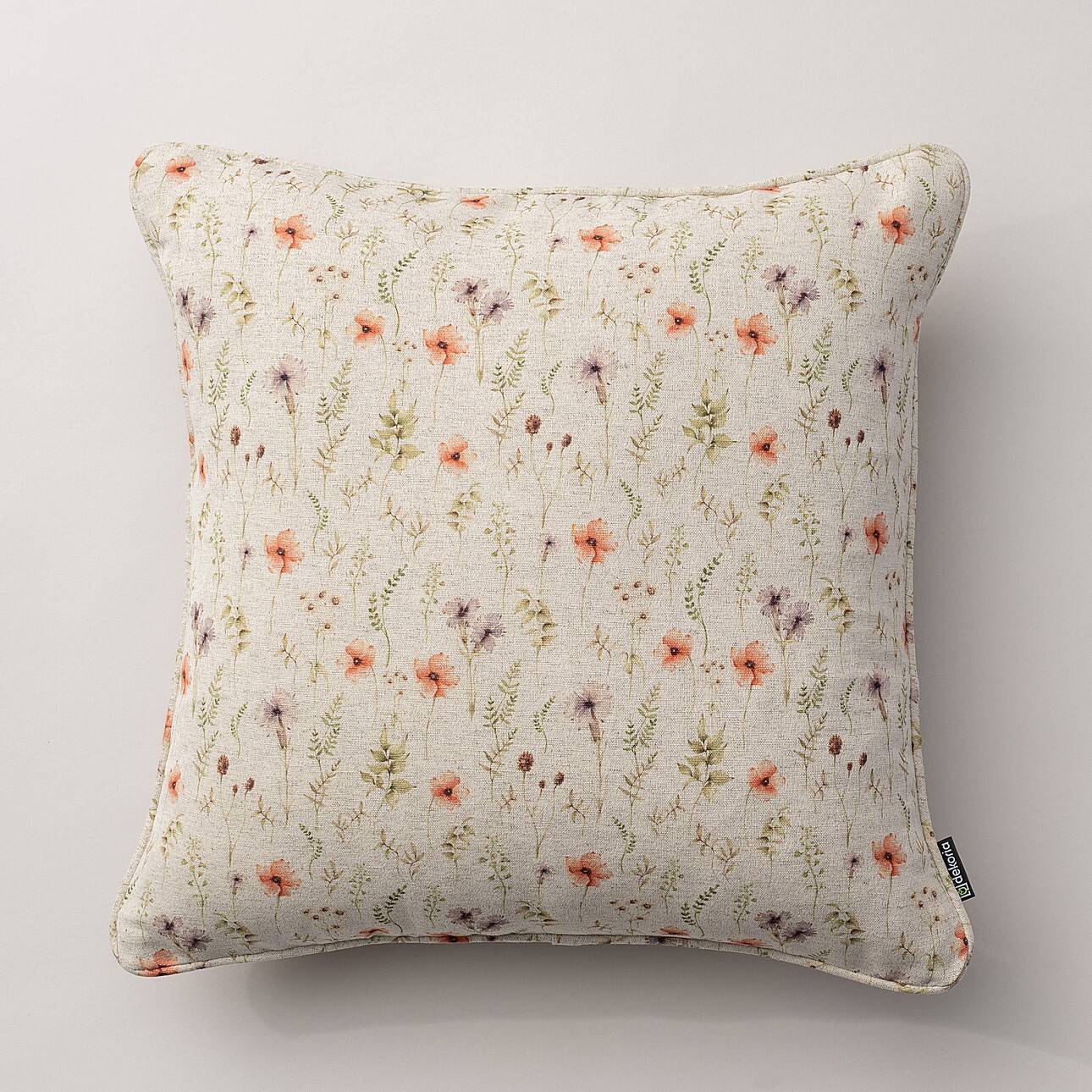 Pudebetræk<br/>Gabi med kant, Natur med print, 60 x 60 cm, Hemp Blend