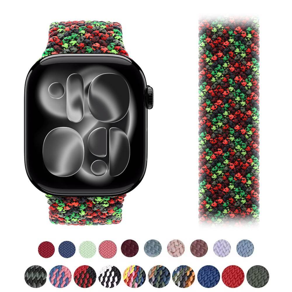 Flätat solo loop-armband för Apple Watch Band 44mm 40mm 45mm 46mm 49mm 41mm correa Armband iWatch serie 11 10 SE 8 9 Ultra 2 3