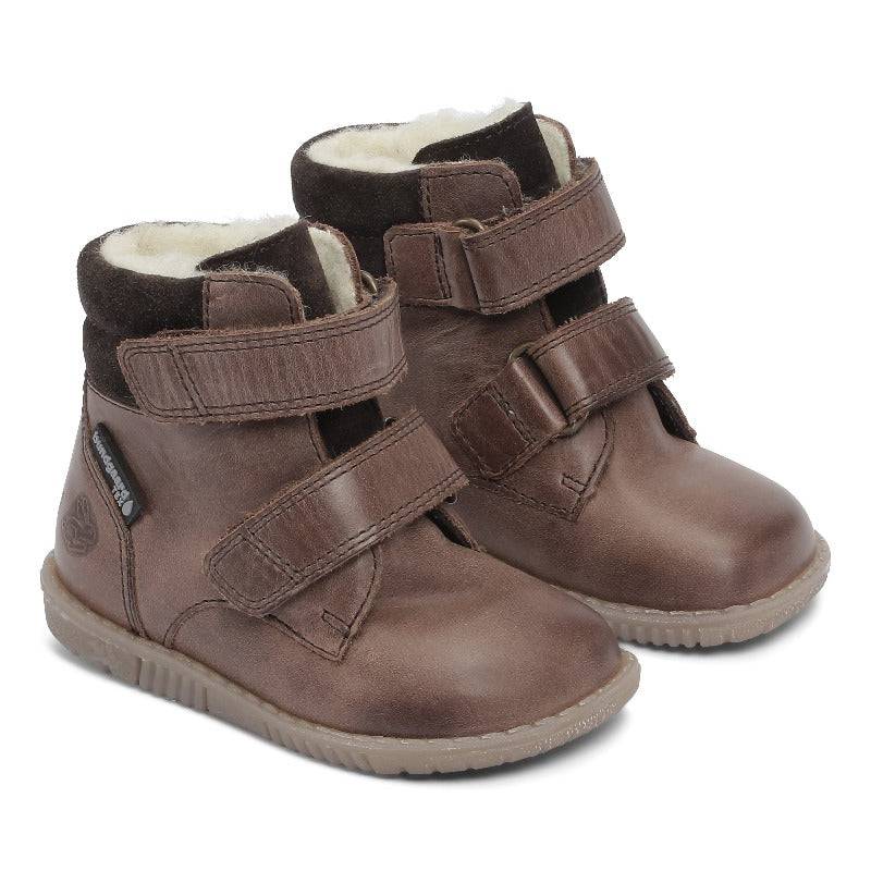 TEX-støvle m. velcro, Brun - 23