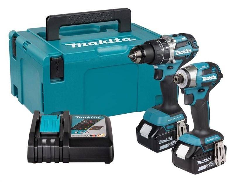 Makita DLX2575TJ 18V kombosæt - børsteløs bore-/skruemaskine og slagskruetrækker, 2×5,0 Ah, lader og kuffert