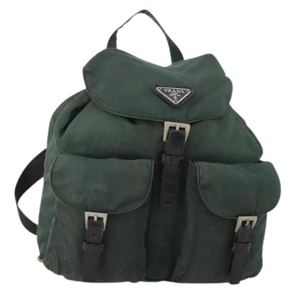 Prada Vintage Pre-owned Vintage Rygsæk - Vintage - Dame - Grøn - ONE SIZE - Uld