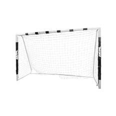 MUWO Stor fotbollsmål av robust stål, med textilkappa och nät. 3 x 2 meter stor, enkel montering tack vare plugin-system med bildlinje. Lämplig för inomhus- eller utomhusbruk. Vit