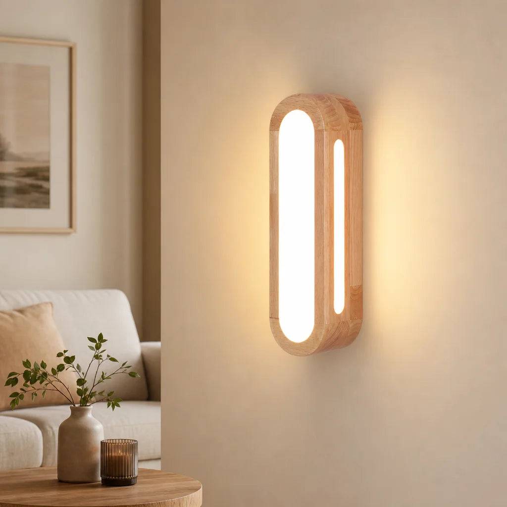 Nordic Wooden LED Wall Lamp – Modern Scandinavian Wall Light - WHITE / Warm White (2700-3500K)|12W|Wooden