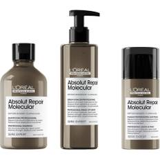 L'Oréal Professionnel Absolut Repair Molecular Shampoo, Rinse-Out Serum & Leave-In 300ml + 250ml + 100ml - 650 ml