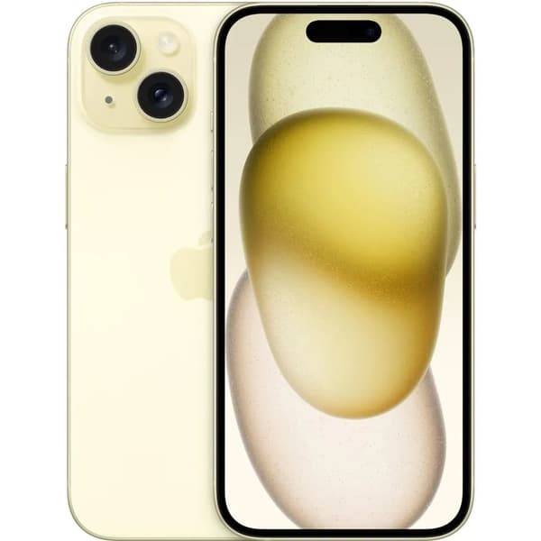Apple iPhone 15 - 5G smartphone - dual-SIM / Internminne 128 GB - OLED-skärm - 6.1" - 2556 x 1179 pixlar - 2 bakre kameror 48 MP, 12 MP - front camer