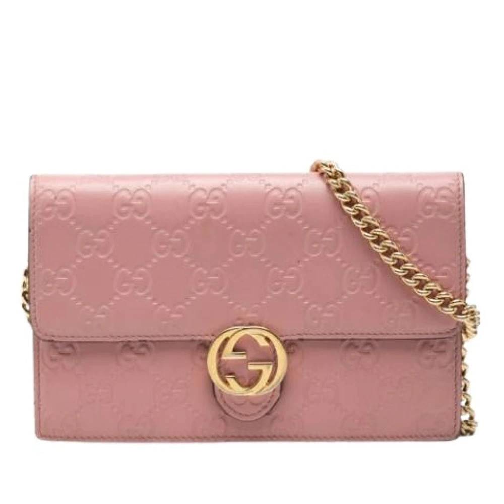 Gucci Vintage Pre-owned Mini Crossbody Bag - Vintage - Dame - Lyserød - ONE SIZE - Uld