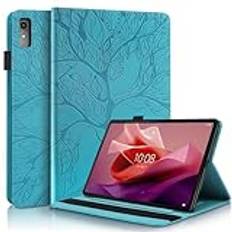 Succtopy fodral för Lenovo Tab P12 12,7 tum 2023 folio flip PU-läder skyddsfodral Lenovo Tab P12 2023 pennhållare stående plånbok fodral surfplatta skal Lenovo Tab P12 12,7 tum 2023 blå