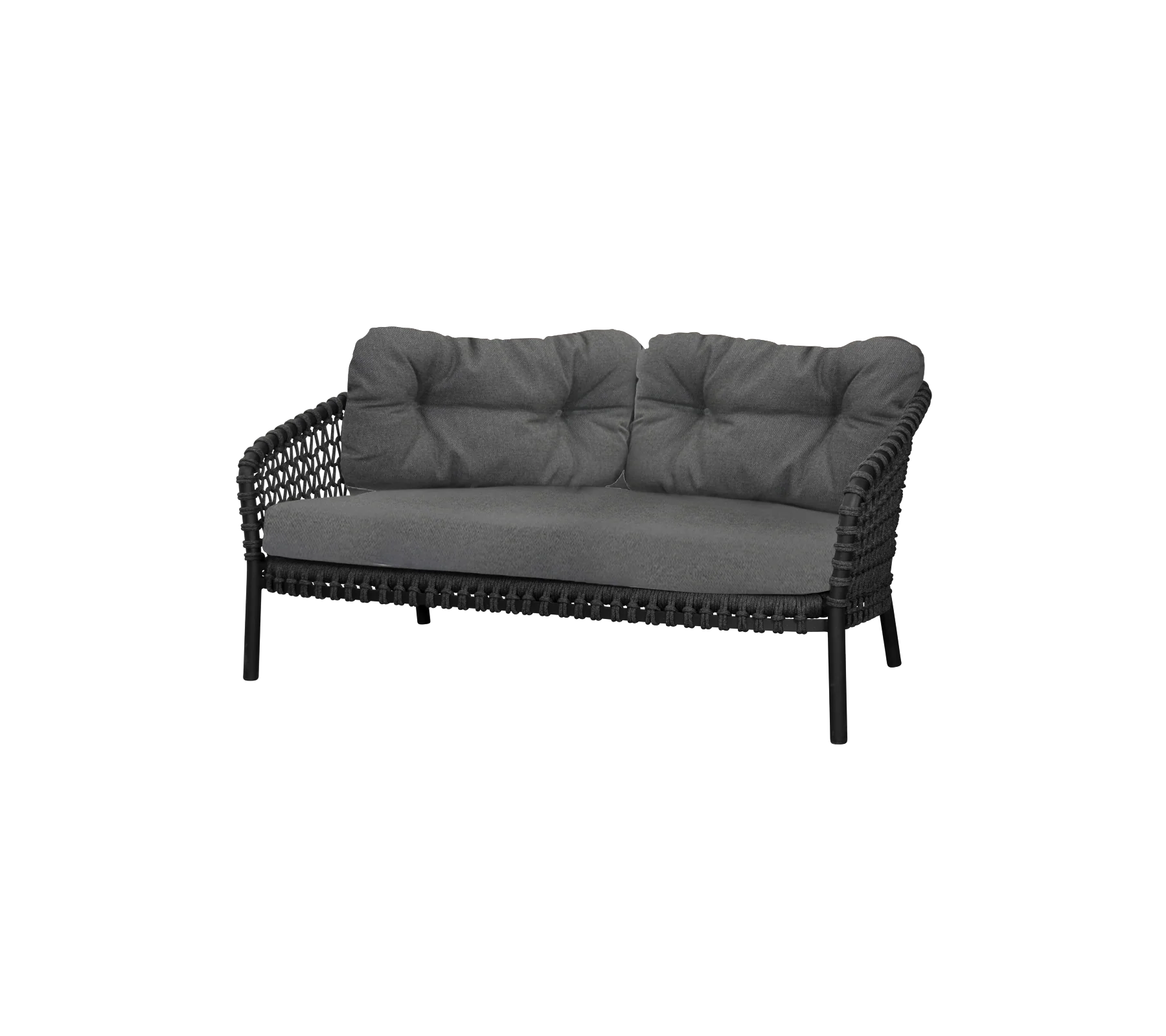 Ocean large 2-pers. sofa, soft rope fra Cane-line Grey - Cane-line AirTouch w/QuickDry & Airflow - Jacobsen Plus