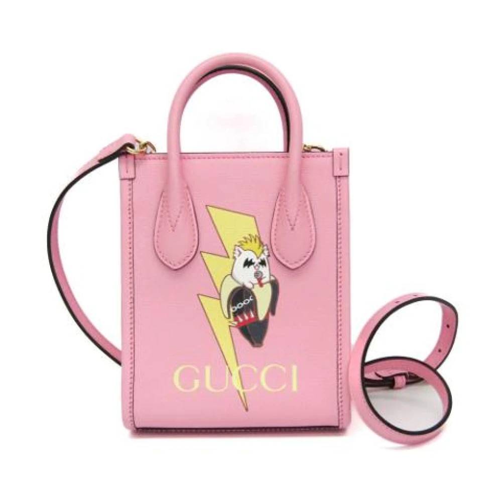 Gucci Vintage Pre-owned x Bananya Metal Bananya Håndtaske - Vintage - Dame - Lyserød - ONE SIZE - Uld