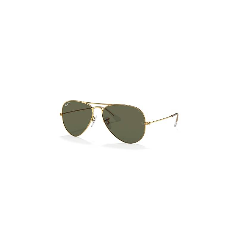 Ray-Ban AVIATOR CLASSIC Solglasögon Arista guld Montura Grön Lentes polariserade 62-14